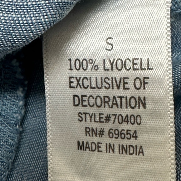 Blue Rain Lyocell Floral Embroidered Pull On Comfy Elastic Waistband Pockets - Picture 5 of 6